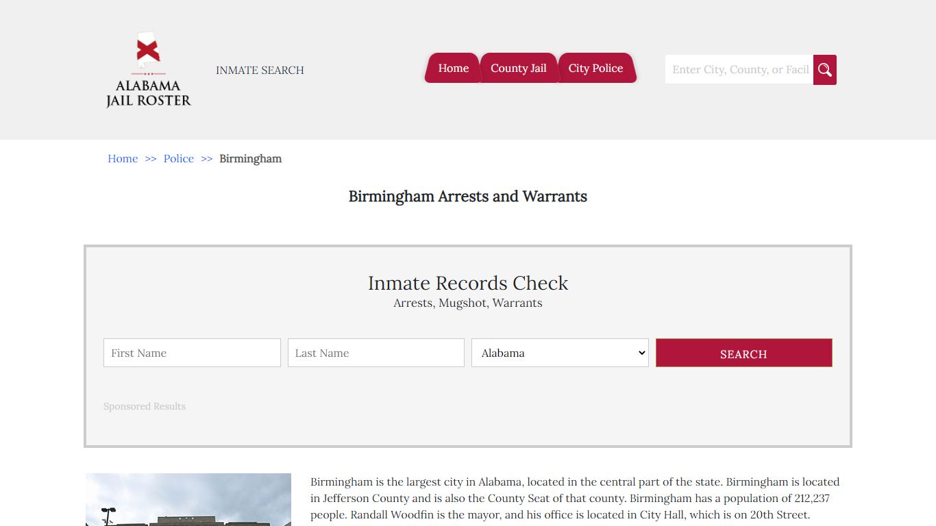 Birmingham Arrests and Warrants | Alabama Jail Inmate Search